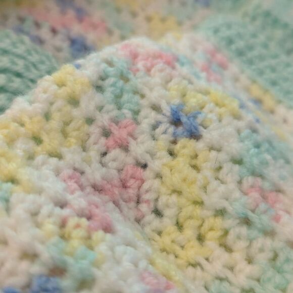 Pastel‎ Rainbow infant handknitted romper with matching mittens and booti… - Picture 4 of 5